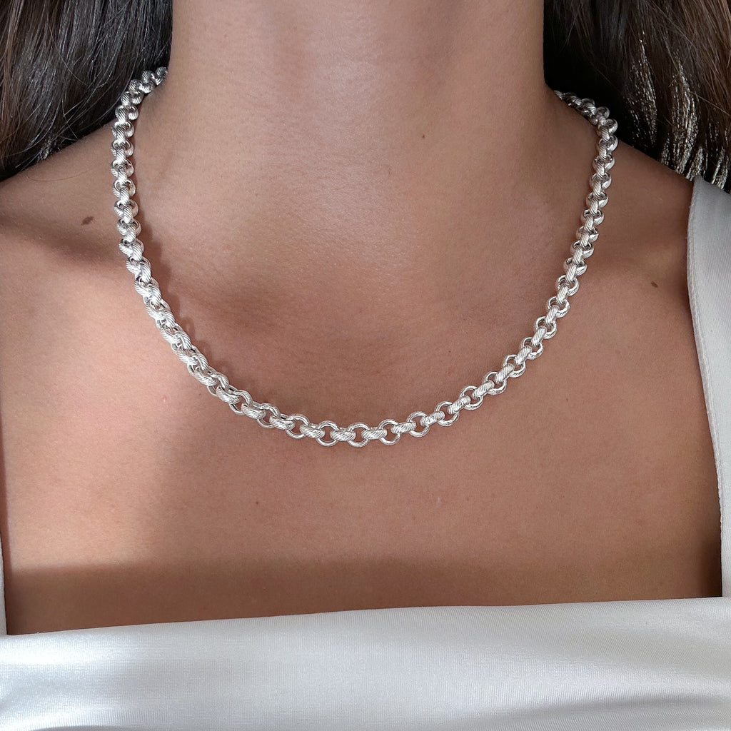 ELO PORTUGUÊS DIAMANTADA 7MM - 45CM