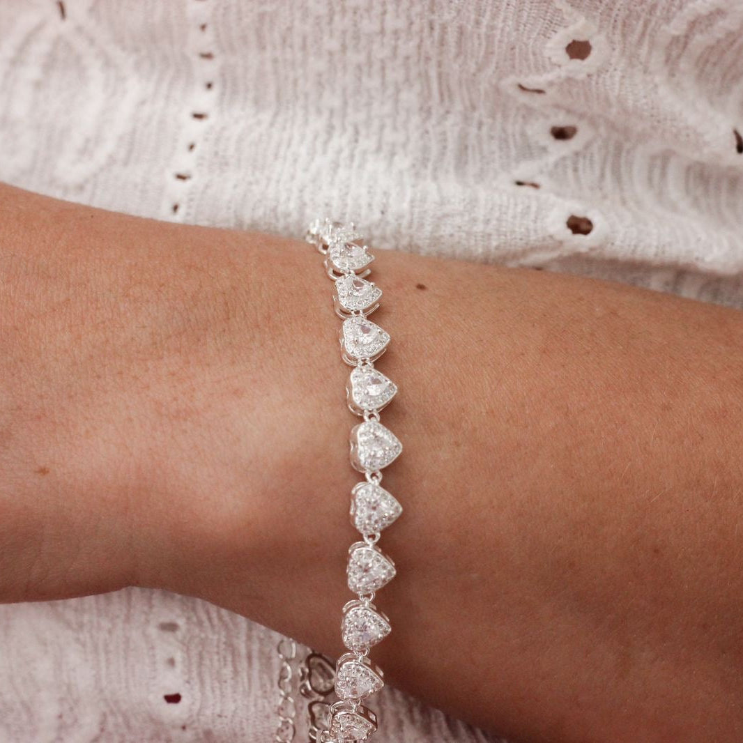 PULSEIRA INSP SWAROVSKI CORAÇÃO 16+4CM