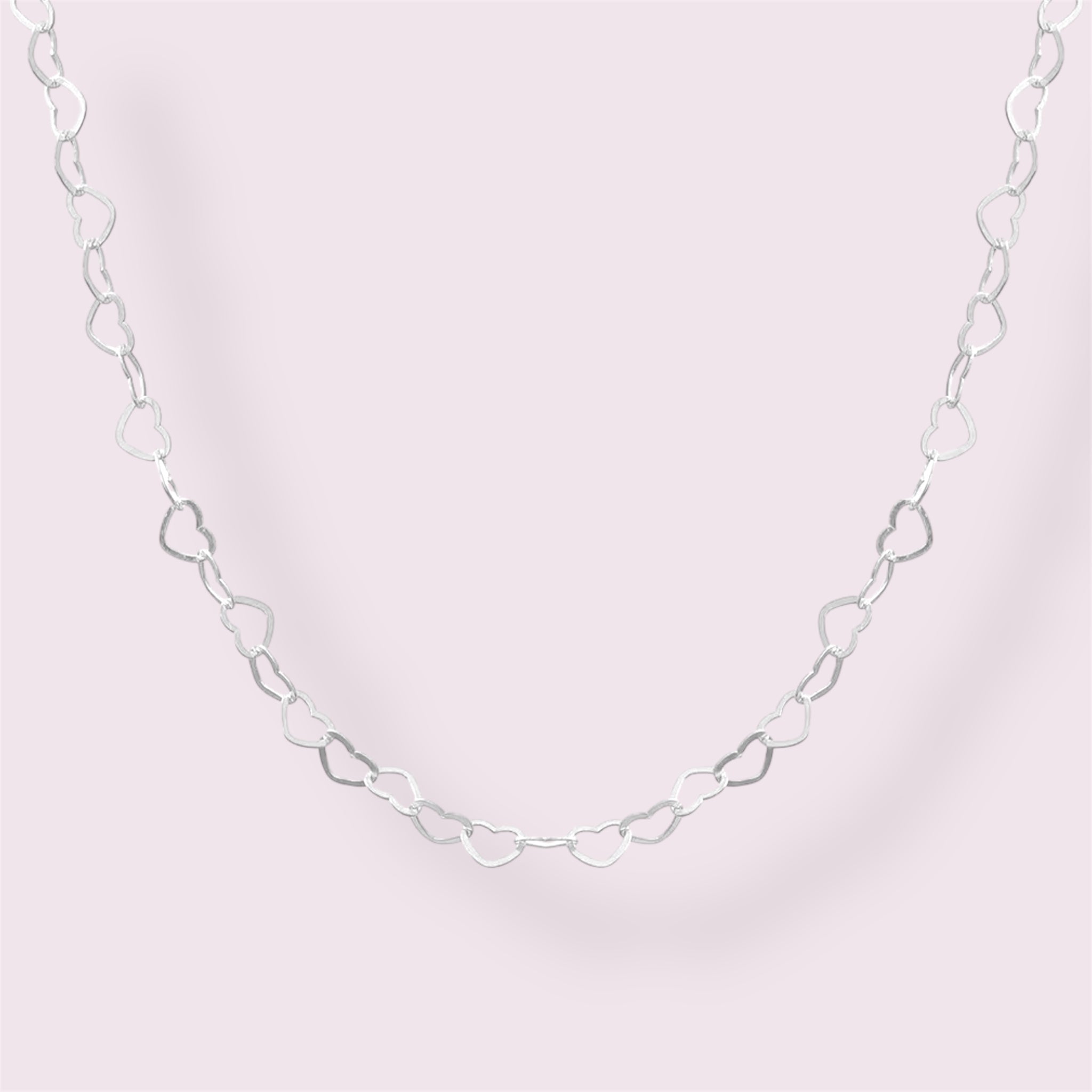 GARGANTILHA ELO CORAÇÕES 3MM - 45CM