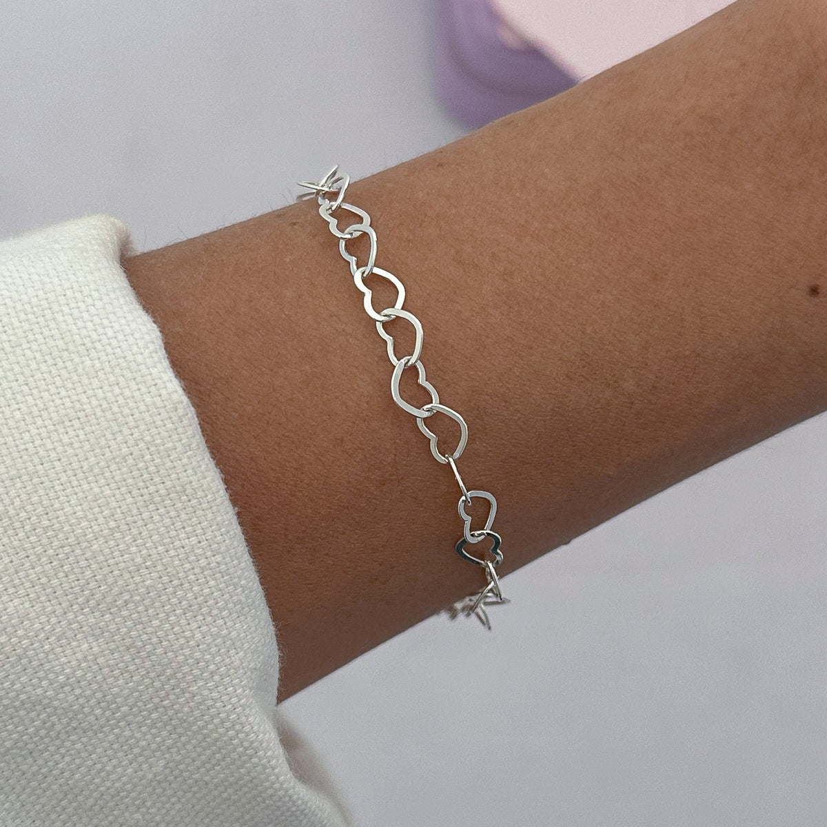 PULSEIRA ELO CORAÇÕES 5MM -19CM