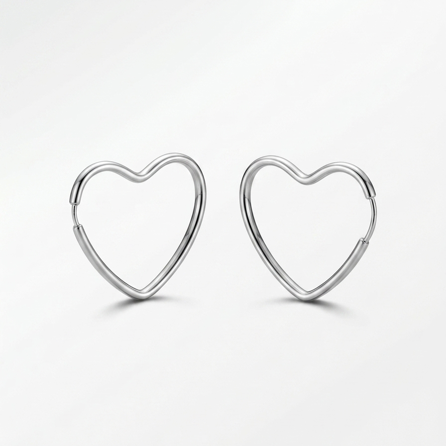 ARGOLA CORAÇÃO FIO REDONDO - 2X23MM