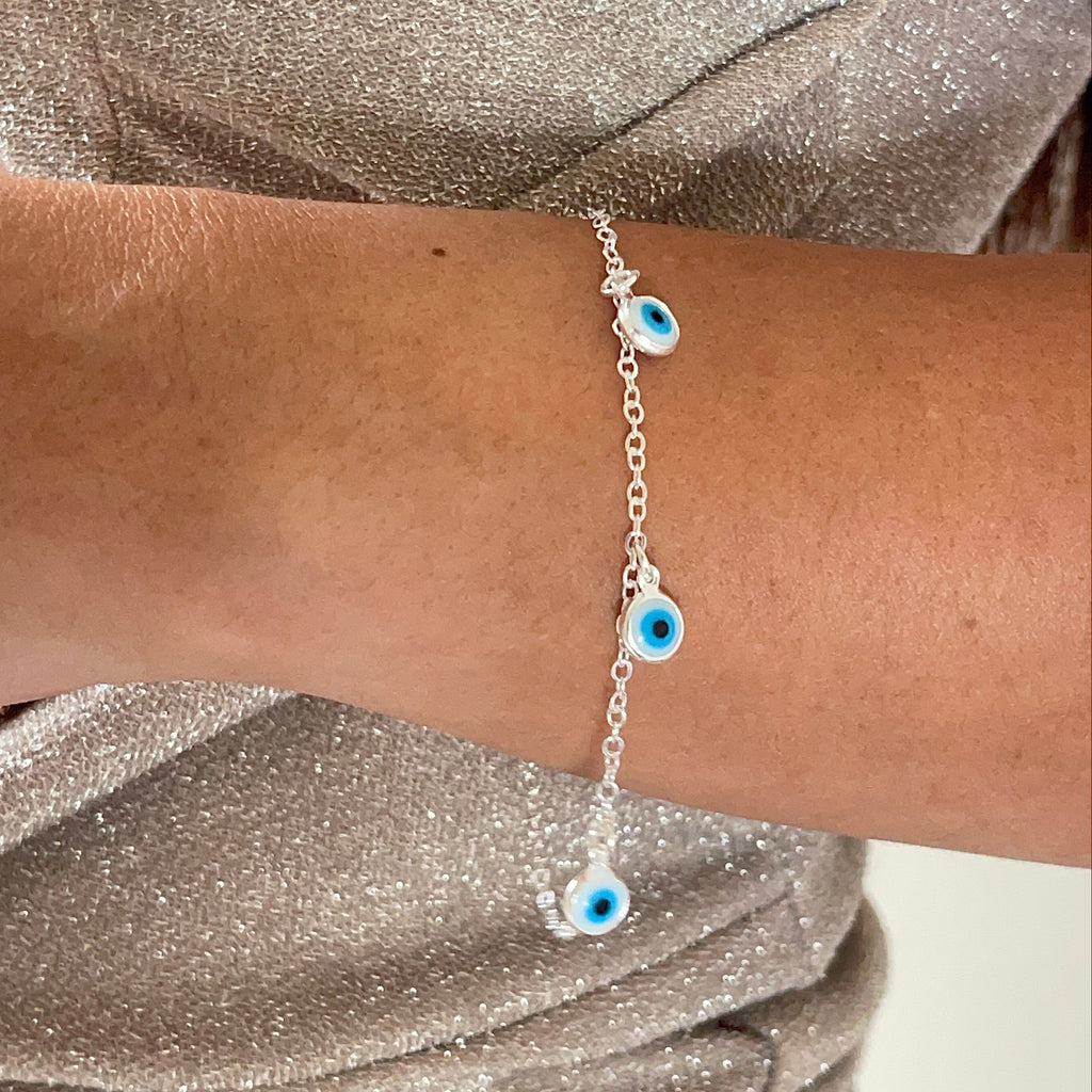 PULSEIRA OLHO GREGO PENDANTE - 18,5CM
