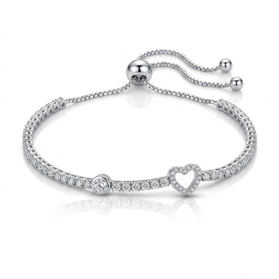 Pulseira Riviera Gravatinha Coração de Luz