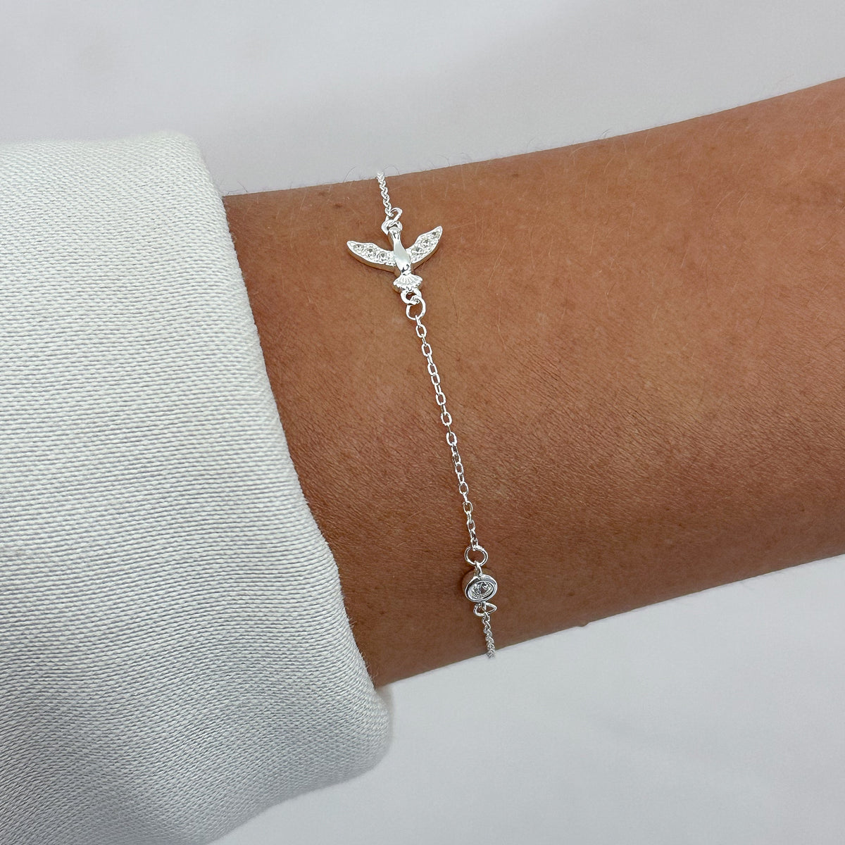 Pulseira Espirito Santo Brilhante Cristal 16+4cm