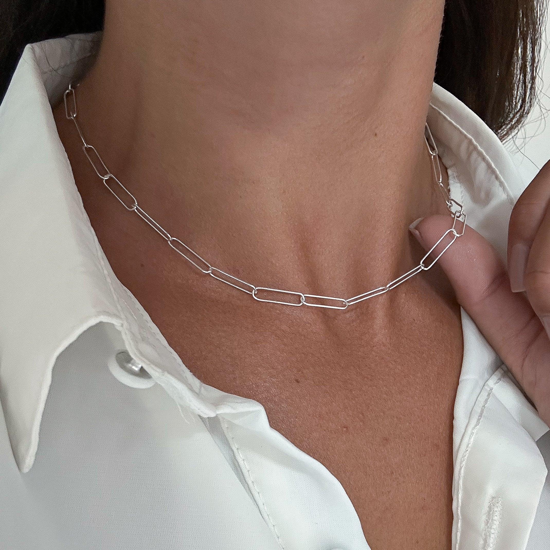 CORRENTE ELO OVAL 4MM - 45CM