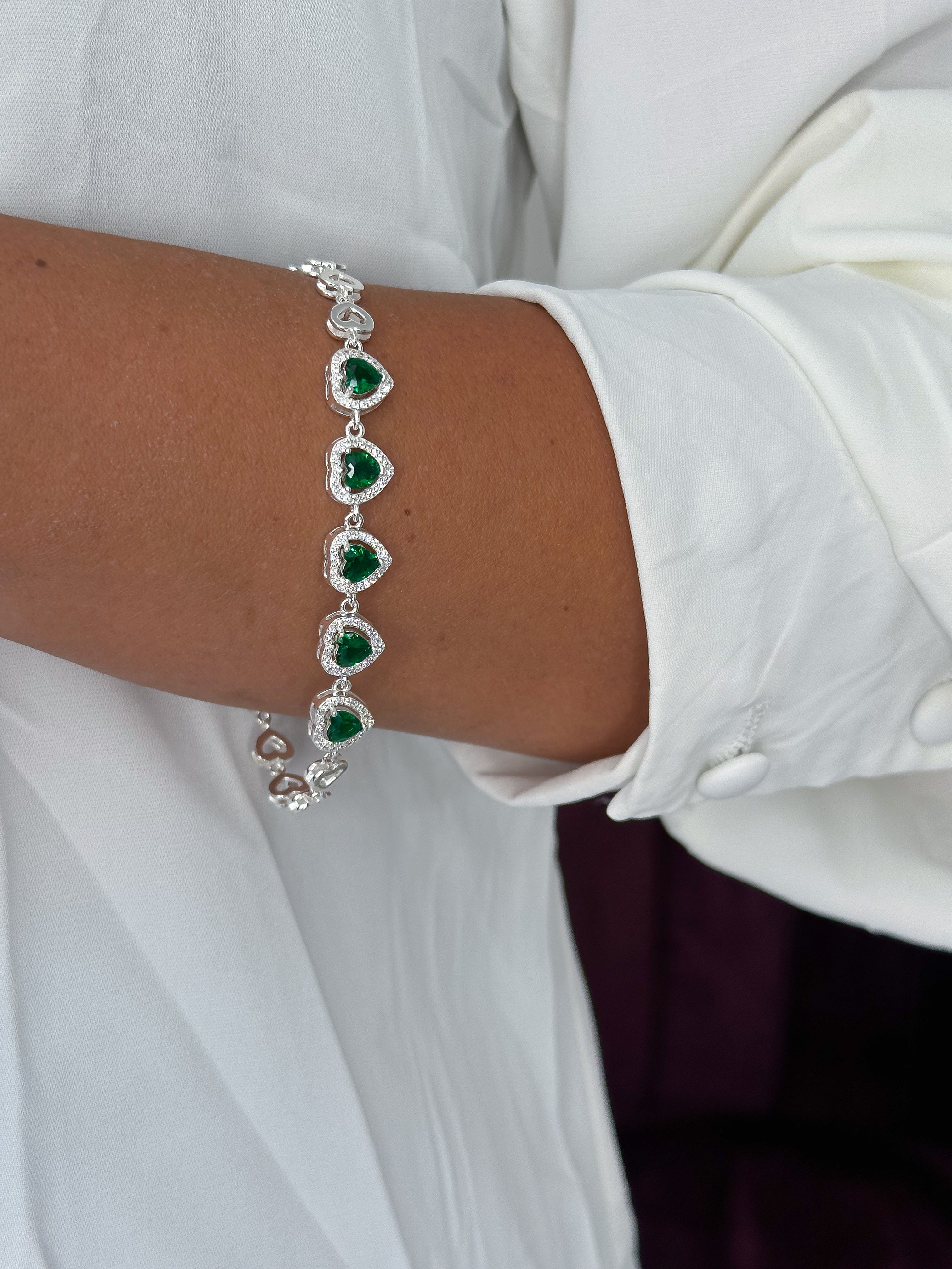 PULSEIRA ELEGANTE "ESMERALDA" 15+5CM