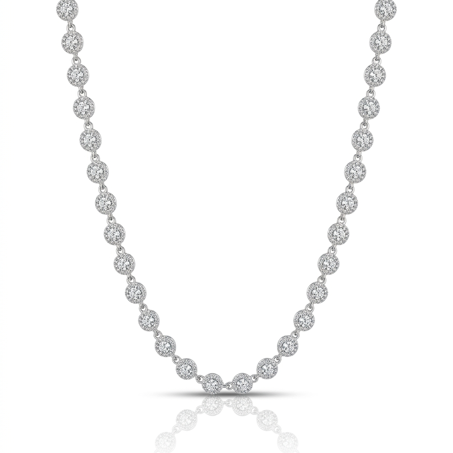 COLAR SWAROVSKI CRAVEJADO CRISTAL 38+2CM