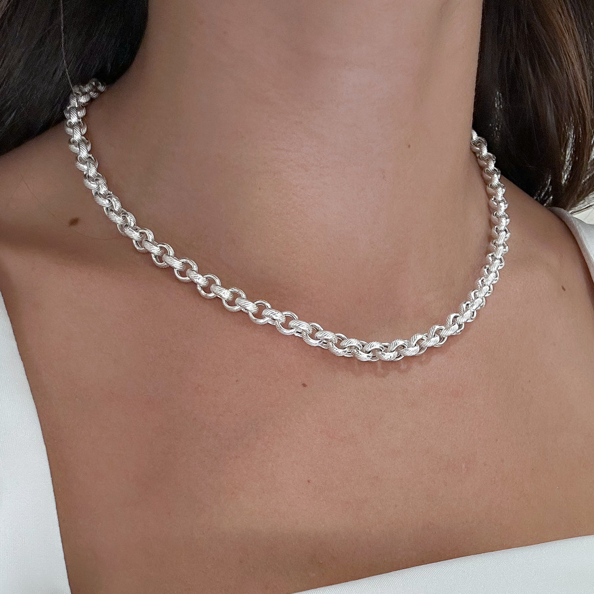 ELO PORTUGUÊS DIAMANTADA 7MM - 45CM