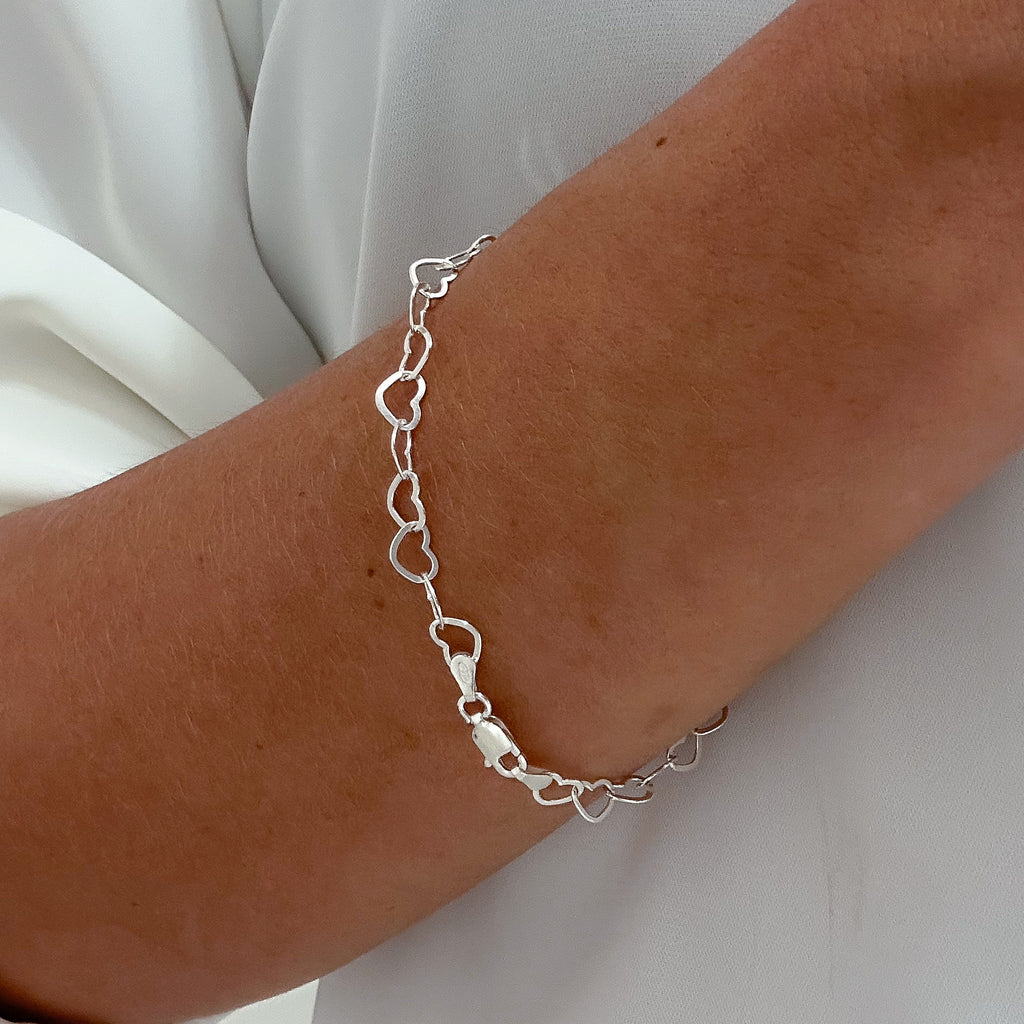 PULSEIRA ELO CORAÇÕES 5MM -19CM