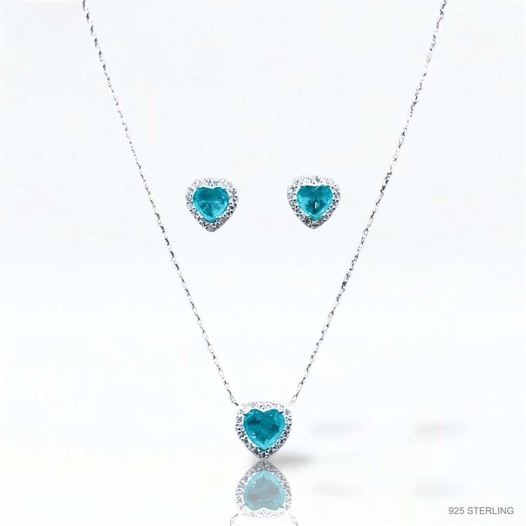 CONJUNTO CORAÇÃO TIFFANY 40+5CM
