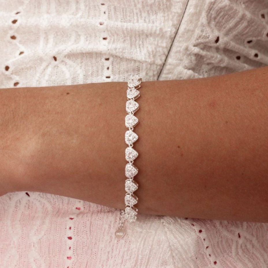 PULSEIRA INSP SWAROVSKI CORAÇÃO 16+4CM