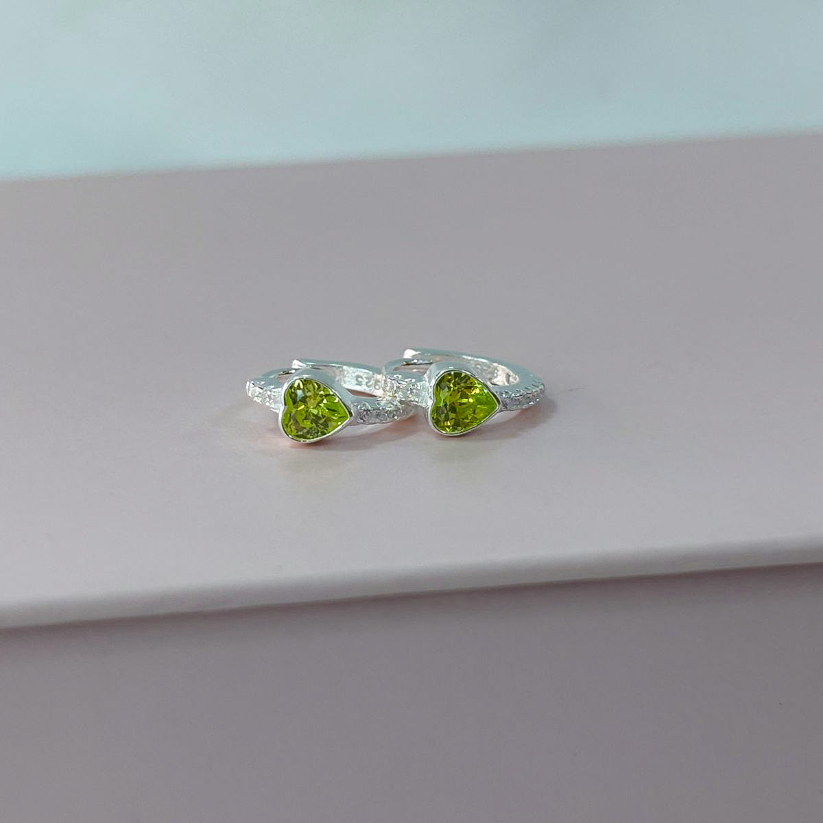 ARGOLA CLICK CORAÇÃO VERDE LIMA 2X12MM