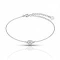 Pulseira Coração 6mm Crv Inglesa 16+4cm