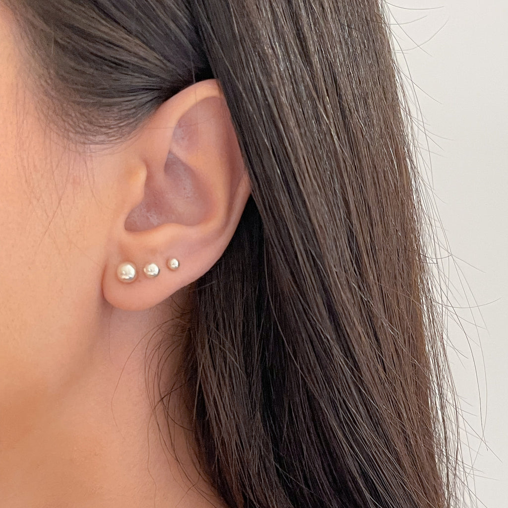 Trio Pontos de Prata 3mm 4mm 5mm