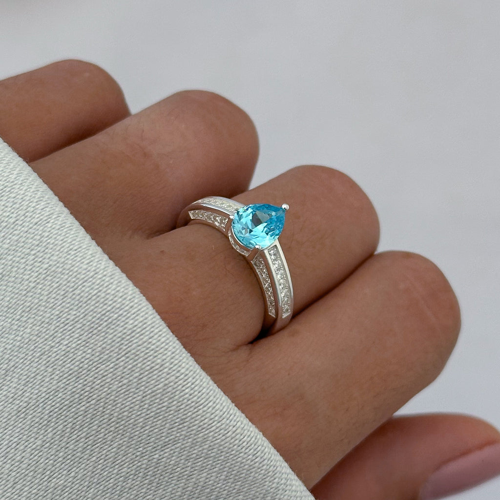 ANEL FORMATURA GOTA AZUL "TURQUESA"