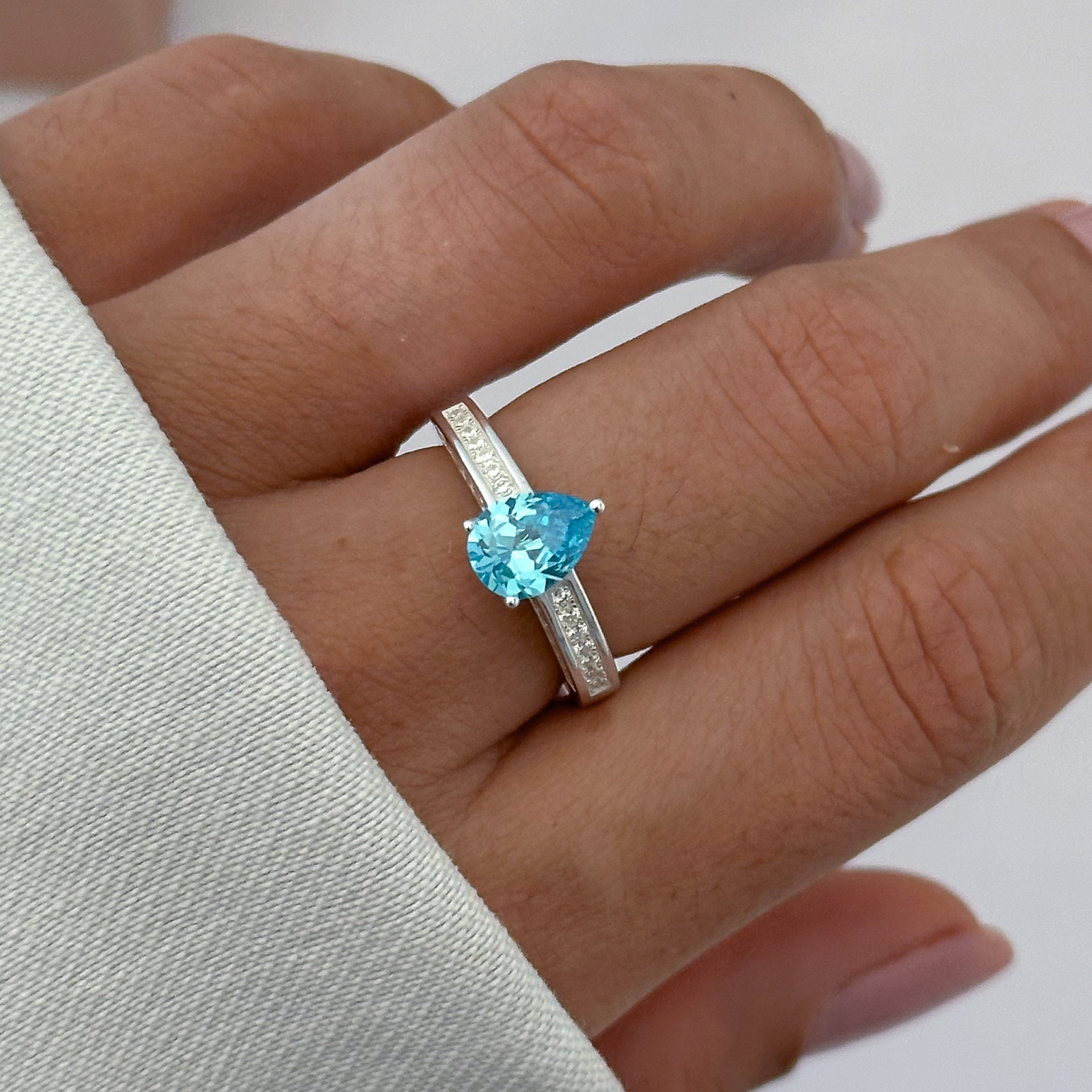 ANEL FORMATURA GOTA AZUL "TURQUESA"