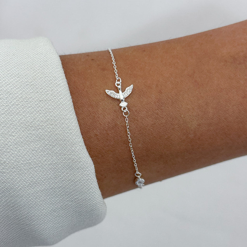 Pulseira Espirito Santo Brilhante Cristal 16+4cm