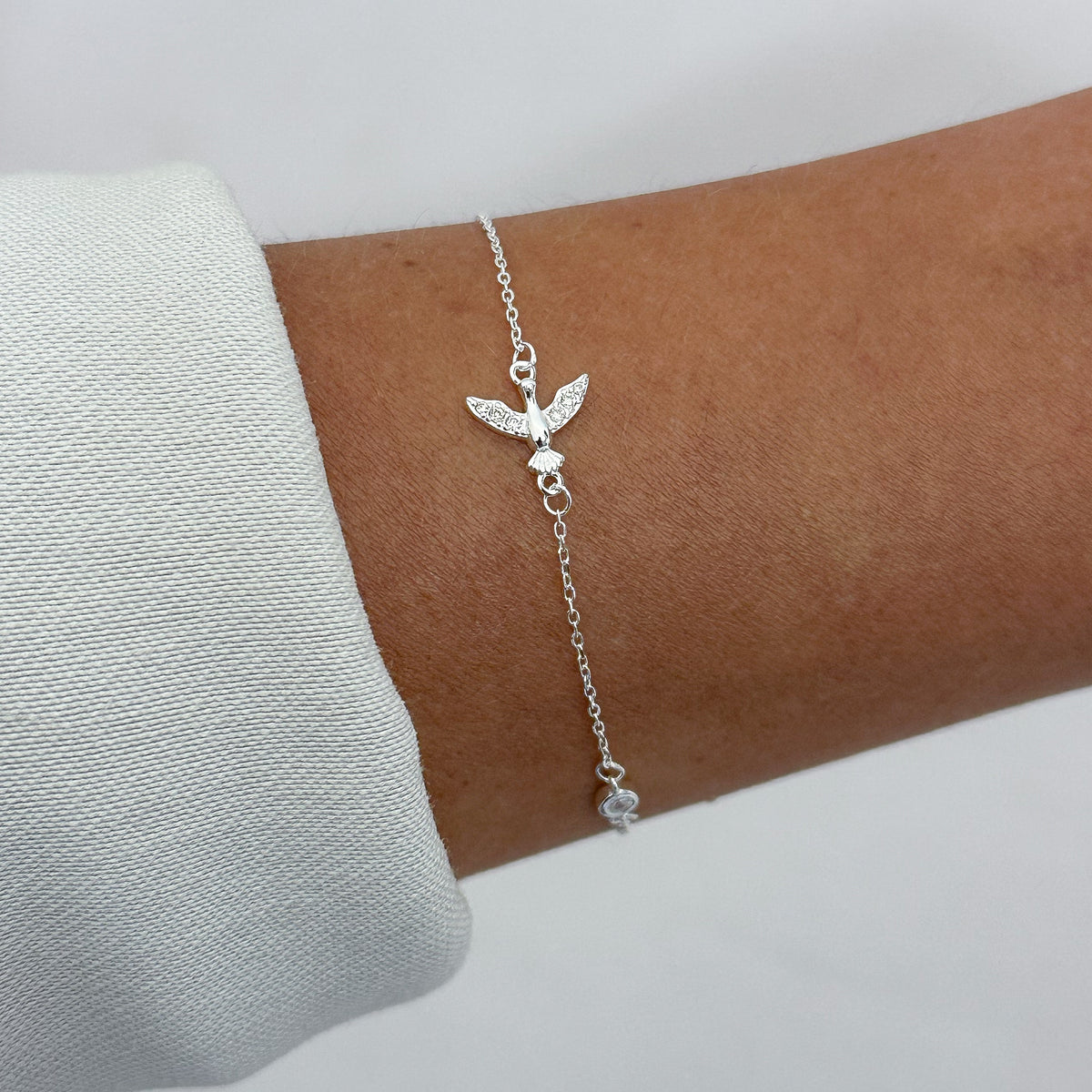 Pulseira Espirito Santo Brilhante Cristal 16+4cm