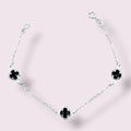 PULSEIRA TREVOS PRETO 10MM - 18,5CM