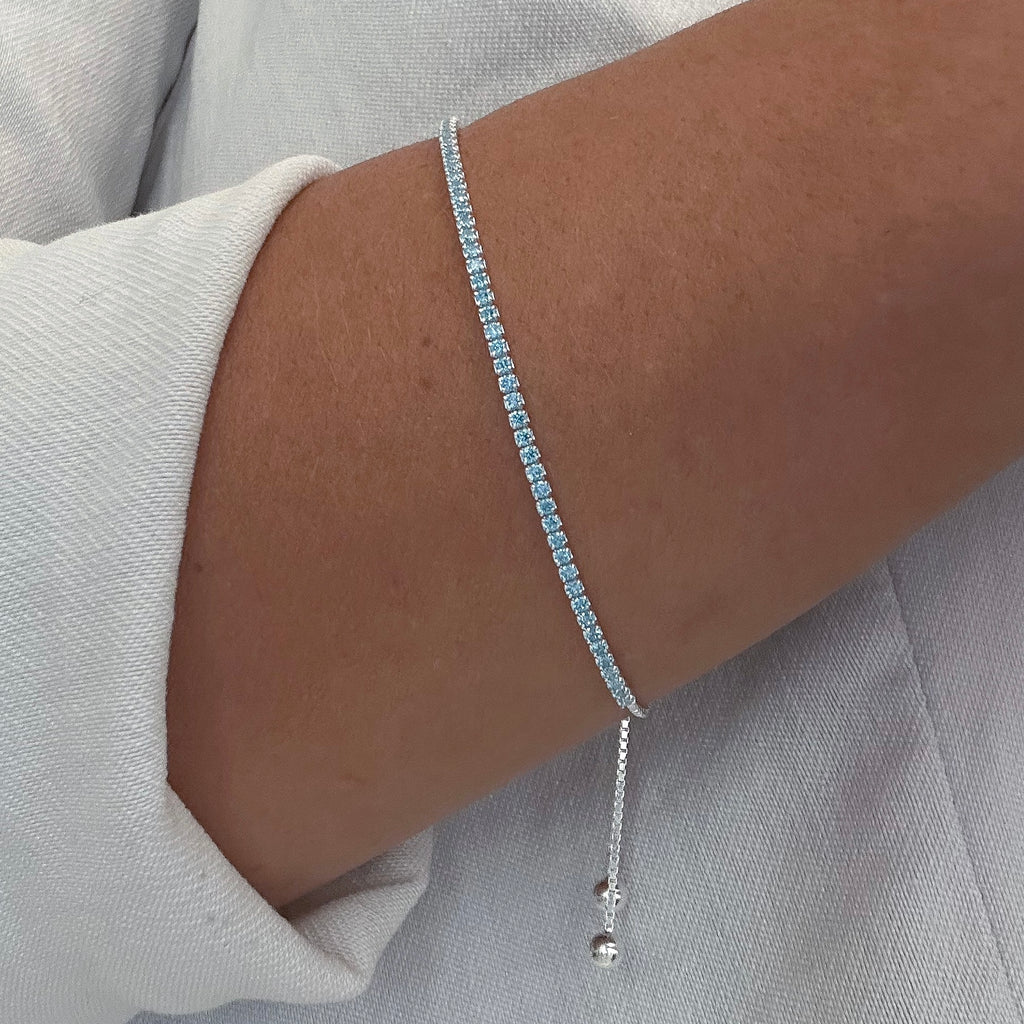 Pulseira Riviera Azul Cristal Gravatinha