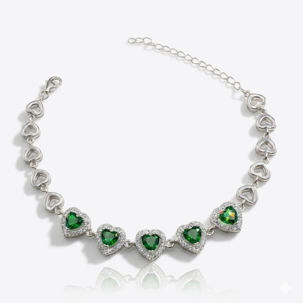 PULSEIRA ELEGANTE "ESMERALDA" 15+5CM