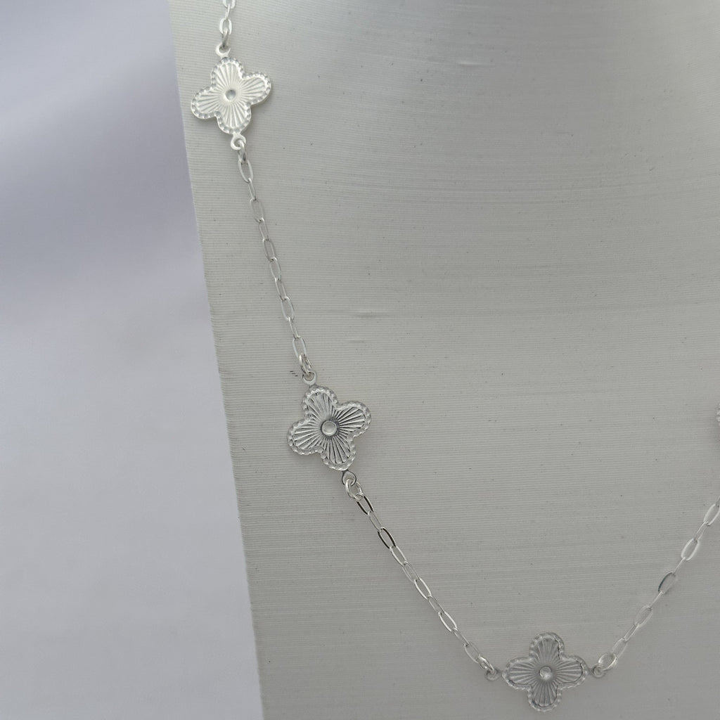 COLAR VAN CLEEF TREVOS PRATA - 40+5CM