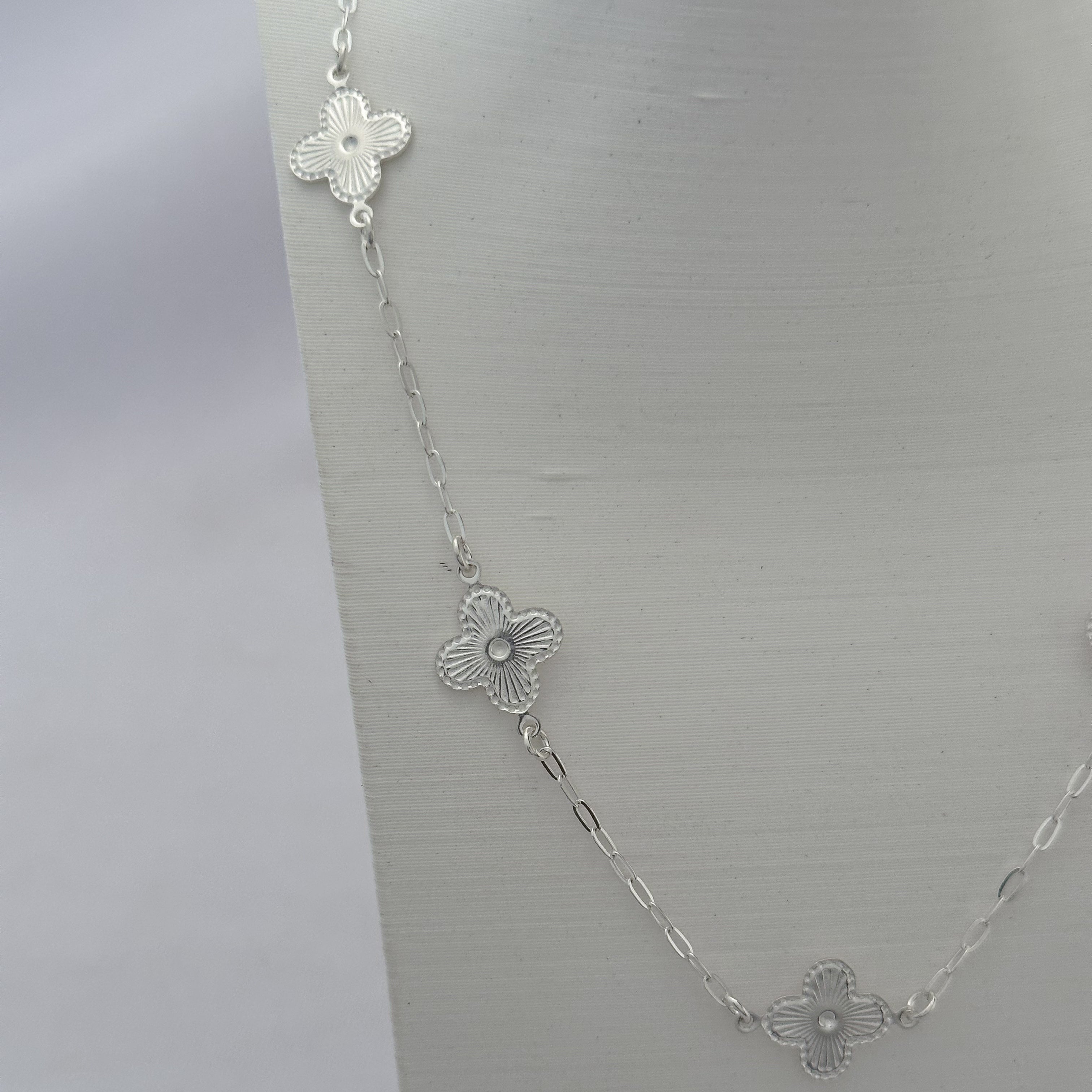 COLAR VAN CLEEF TREVOS PRATA - 40+5CM