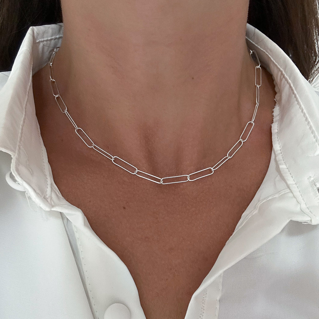 CORRENTE ELO OVAL 4MM - 45CM