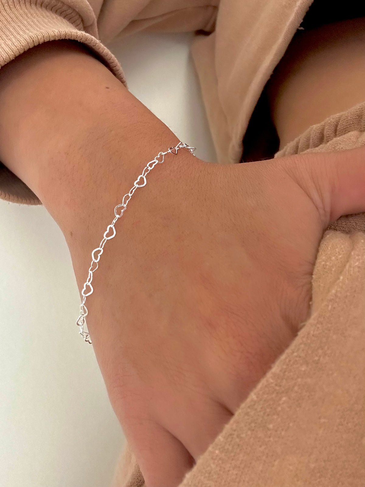 PULSEIRA ELO CORAÇÕES 3MM - 19CM