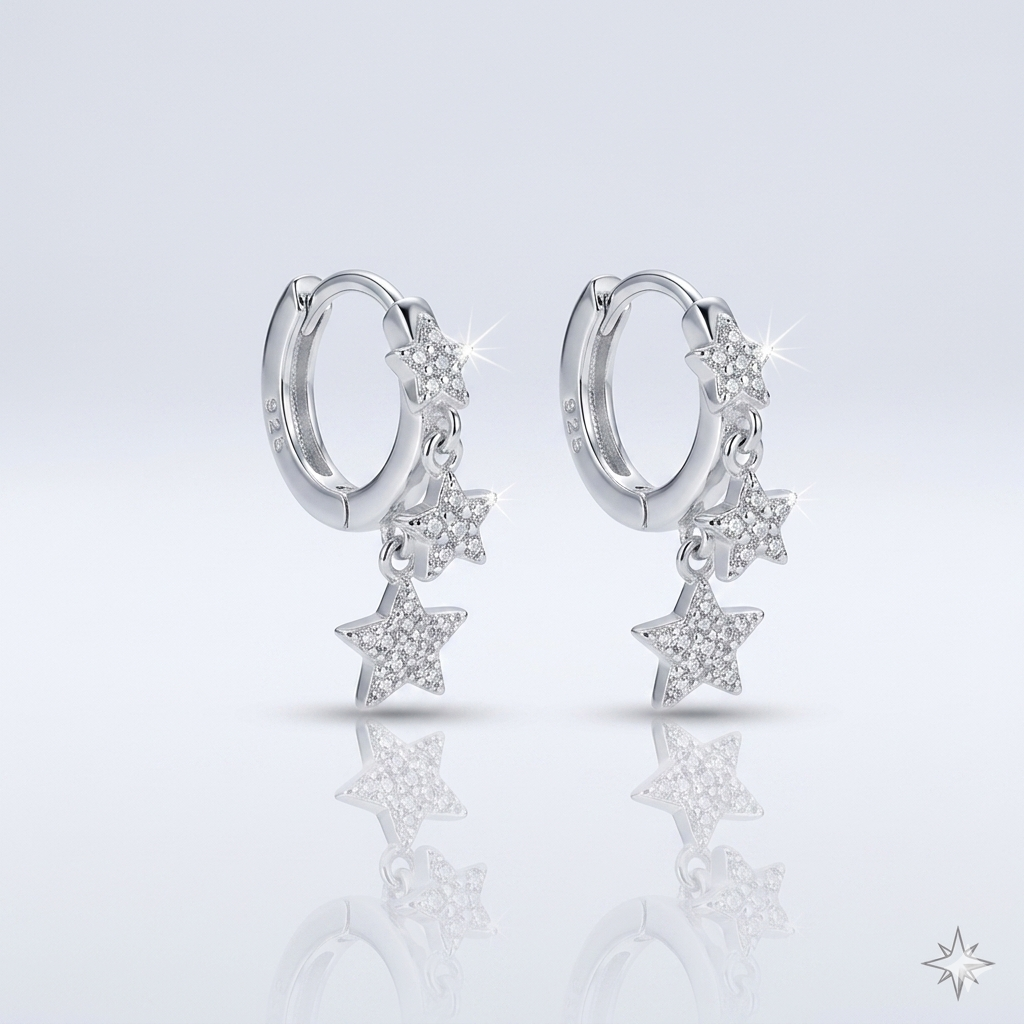 ARGOLA ESTRELAS PENDENTES 2X12MM