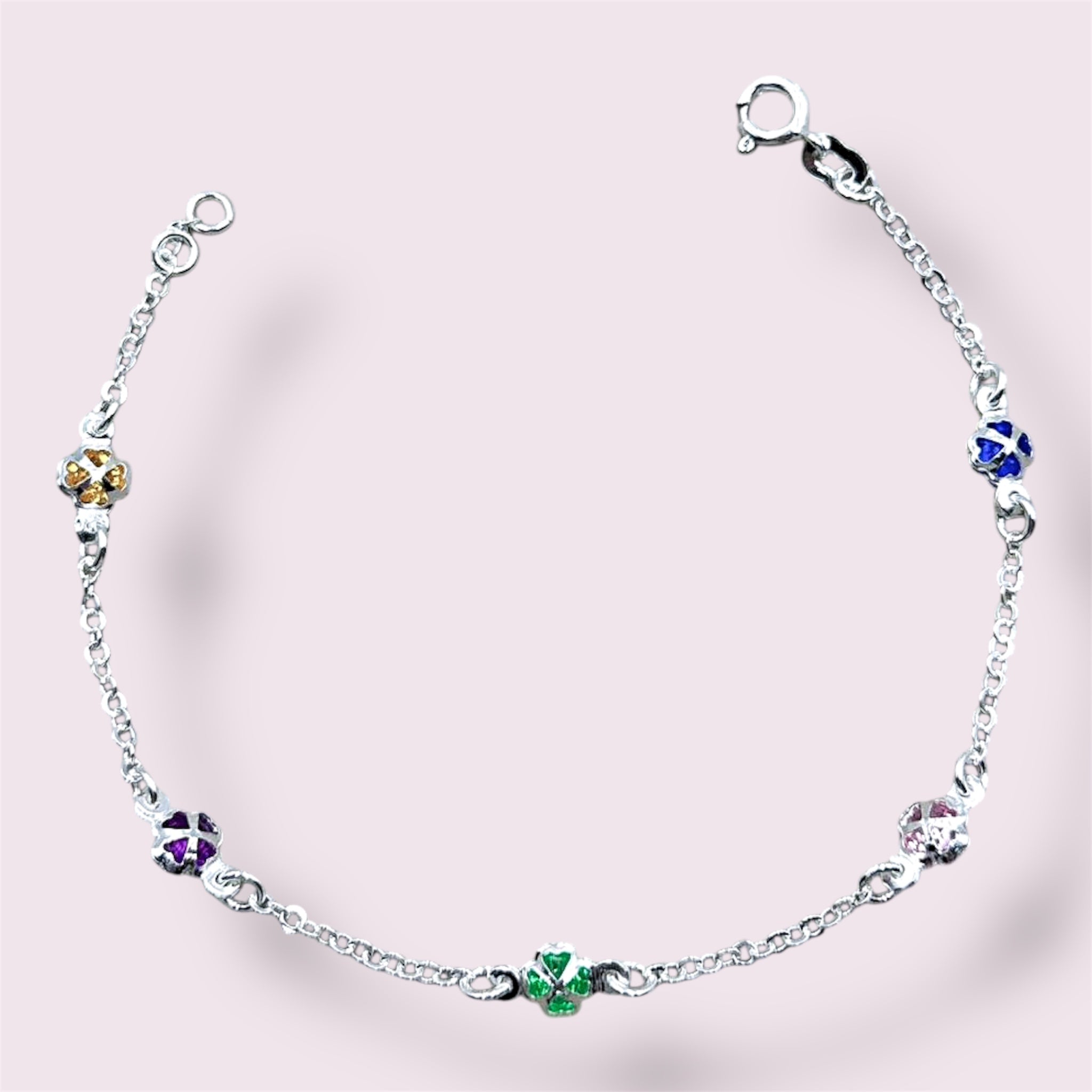 PULSEIRA TREVOS COLORIDOS 18,5CM