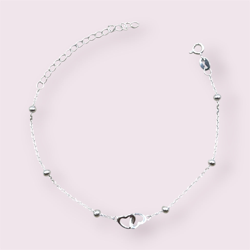 PULSEIRA BOLINHAS CORAÇAO DUPLO 16+5CM
