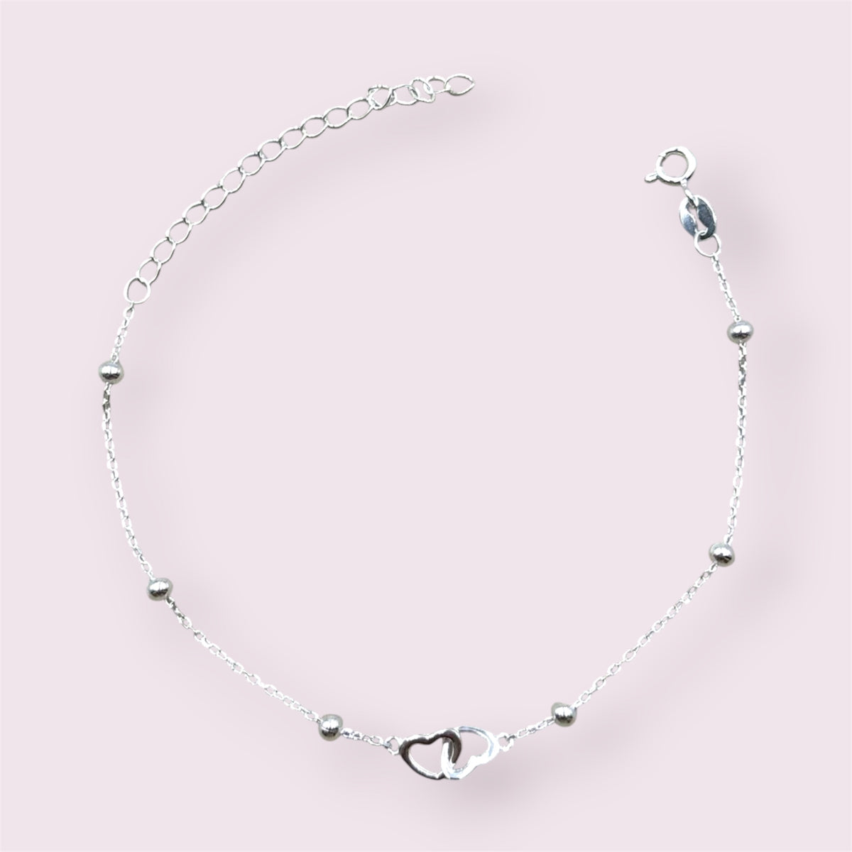 PULSEIRA BOLINHAS CORAÇAO DUPLO 16+5CM