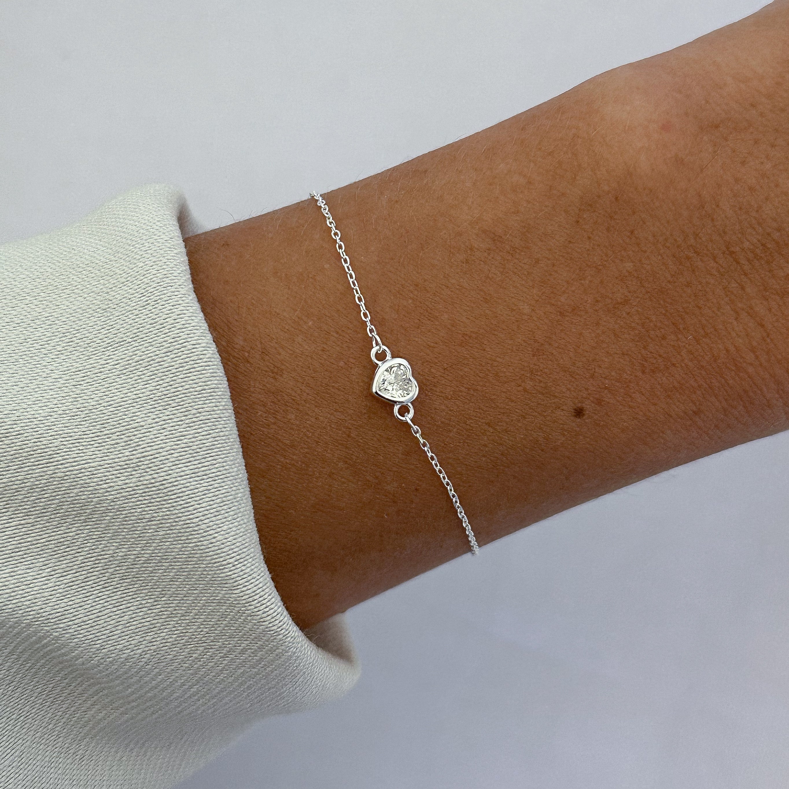 Pulseira Coração 6mm Crv Inglesa 16+4cm
