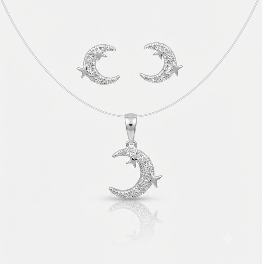 Conjunto Lunala (Brinco + Pingente)