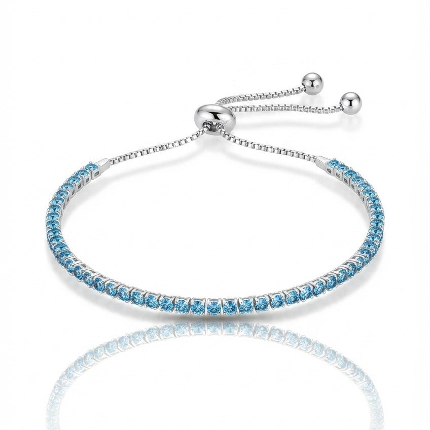 Pulseira Riviera Azul Cristal Gravatinha