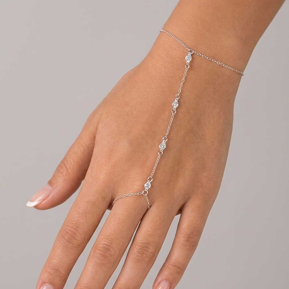 PULSEIRA HAND CHAIN BRILHANTE 19CM