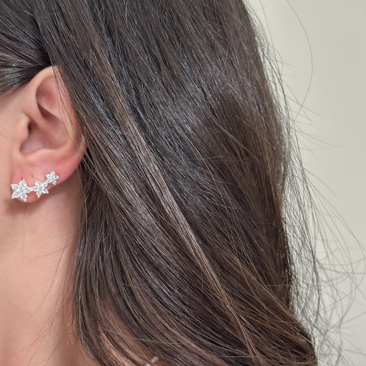 EAR CUFF 3 FLORES CRAV.CRISTAL
