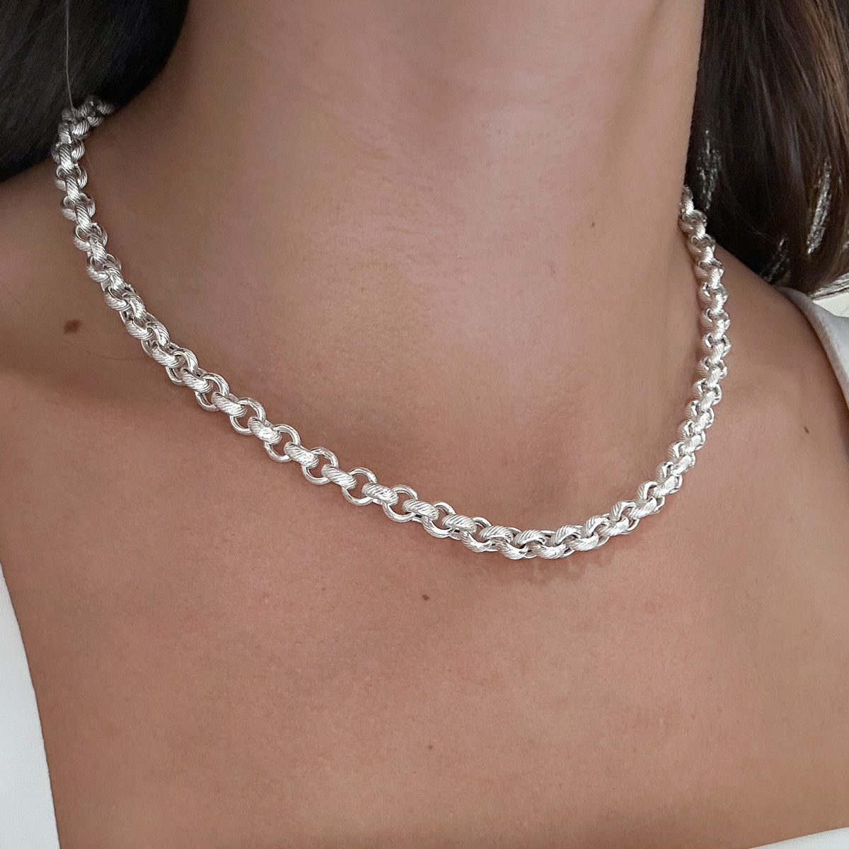 ELO PORTUGUÊS DIAMANTADA 7MM - 45CM