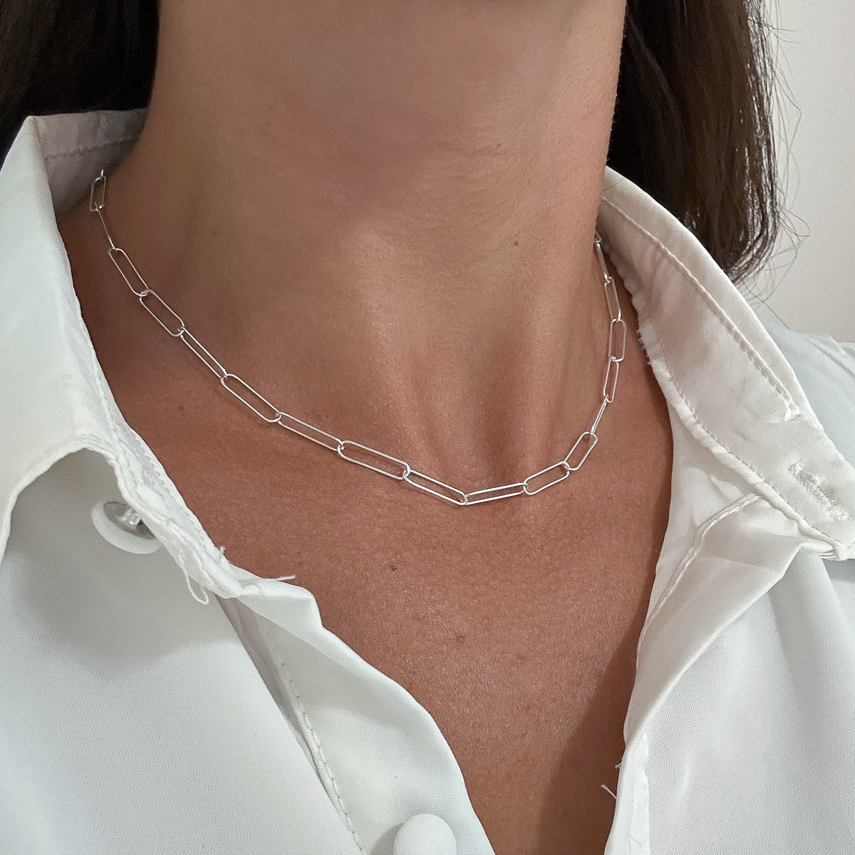 CORRENTE ELO OVAL 4MM - 45CM