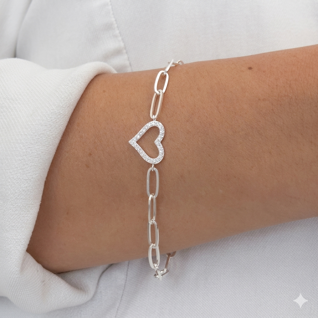 PULSEIRA CORRENTE CORAÇÃO CRV 16+5CM