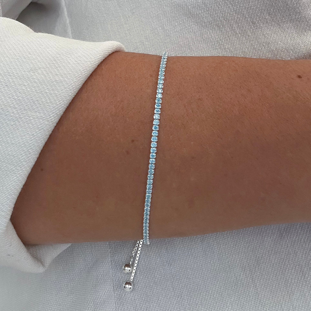 Pulseira Riviera Azul Cristal Gravatinha