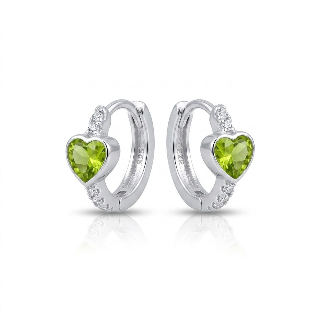ARGOLA CLICK CORAÇÃO VERDE LIMA 2X12MM