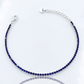 Pulseira Riviera 2mm Azul Safira 17+3cm