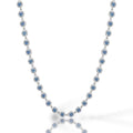 COLAR SWAROVSKI CRAVEJADO AZUL 38+2CM