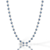 COLAR SWAROVSKI CRAVEJADO AZUL 38+2CM