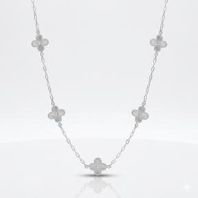 COLAR VAN CLEEF TREVOS PRATA - 40+5CM